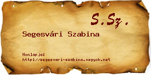 Segesvári Szabina névjegykártya