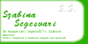 szabina segesvari business card